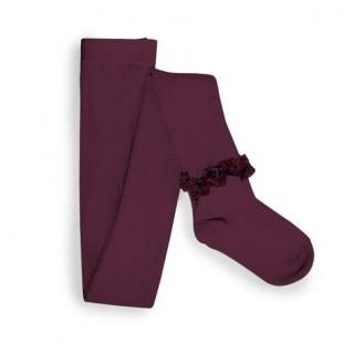 CollegienClémence Liberty Ruffle Ribbed Tights - Framboise