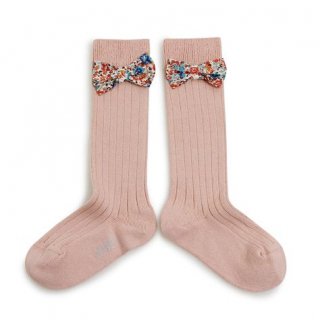 CollegienMathilde Knee High Sock with Liberty Bow - Vieux Rose