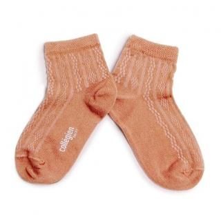 CollegienAntoinette Lightweight Pointelle Summer Socks - Vieux Rose