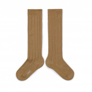 Collegien「Leonie Lightweight Openwork Knee-high Socks - Petite Taupe」