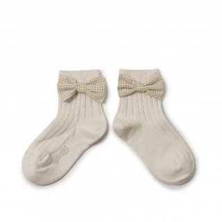 <img class='new_mark_img1' src='https://img.shop-pro.jp/img/new/icons14.gif' style='border:none;display:inline;margin:0px;padding:0px;width:auto;' />Collegien「Colette Ribbed Ankle Socks with Gingham bow - Doux Agneaux」