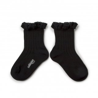 <img class='new_mark_img1' src='https://img.shop-pro.jp/img/new/icons14.gif' style='border:none;display:inline;margin:0px;padding:0px;width:auto;' />Collegien「Lili Lace Trim Ankle Socks - Noir de Charbon」