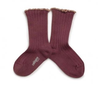 <img class='new_mark_img1' src='https://img.shop-pro.jp/img/new/icons14.gif' style='border:none;display:inline;margin:0px;padding:0px;width:auto;' />Collegien「Delphine Lettuce Trim Socks - Châtaigne」