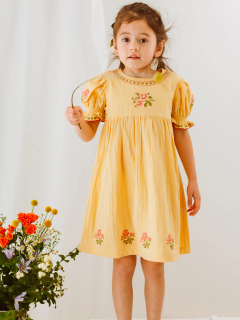 <img class='new_mark_img1' src='https://img.shop-pro.jp/img/new/icons14.gif' style='border:none;display:inline;margin:0px;padding:0px;width:auto;' />HAPPYOLOGY「Millie Embroidered Dress (Butter Yellow)」2022-SS Drop2