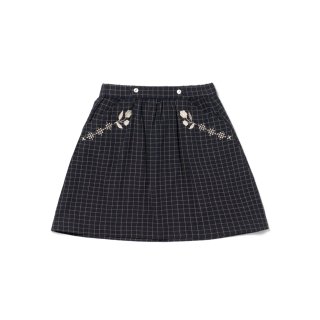 <img class='new_mark_img1' src='https://img.shop-pro.jp/img/new/icons14.gif' style='border:none;display:inline;margin:0px;padding:0px;width:auto;' />Lali Kids「Embroidered Skirt - Navy Yarn Dye」2022-AW