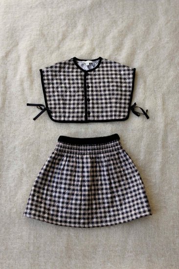 BONJOUR DIARY 「Set Quilted Top + Quilted Skirt (Vichy Lurex ...
