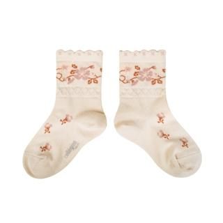 <img class='new_mark_img1' src='https://img.shop-pro.jp/img/new/icons14.gif' style='border:none;display:inline;margin:0px;padding:0px;width:auto;' />CollegienCamélia Jacquard Flower Ankle Socks - Doux Agneaux