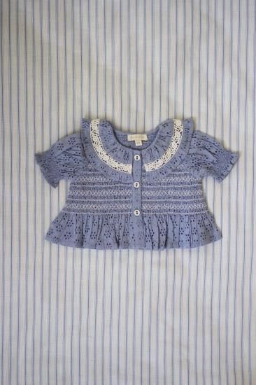 Bonjour diary ボンジュールダイアリー ブラウス BONJOUR DIARY 「Blouse (Blue Broderie Anglaise)」- ny-vind