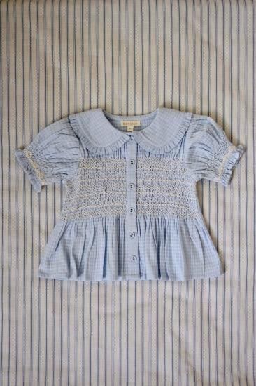 bonjourdiary handsmock blouse 6y タグ付き BONJOUR DIARY 「Handsmock Blouse (Light Blue)」- ny-vind