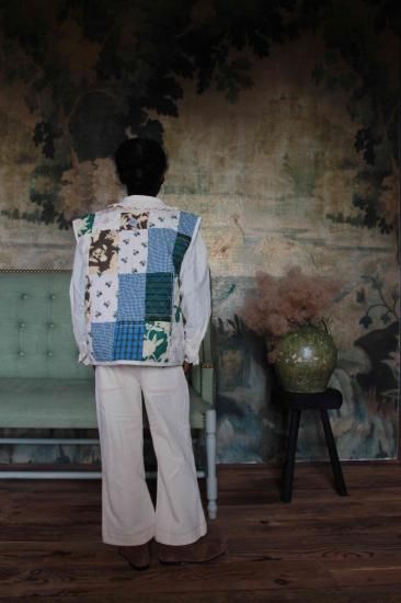 m【新品未使用】bonjour diary ジャケット BONJOUR DIARY 「Reversible Patchwork Jacket Without Sleeves」- ny