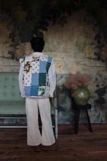 <img class='new_mark_img1' src='https://img.shop-pro.jp/img/new/icons23.gif' style='border:none;display:inline;margin:0px;padding:0px;width:auto;' />40%OFFBONJOUR DIARY Reversible Patchwork Jacket Without Sleeves2024-AW