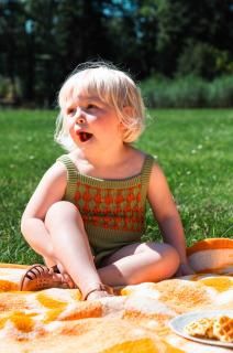 <img class='new_mark_img1' src='https://img.shop-pro.jp/img/new/icons14.gif' style='border:none;display:inline;margin:0px;padding:0px;width:auto;' />Knit planetArgyle Babysuit - Lawngreen/Orange2025-SS