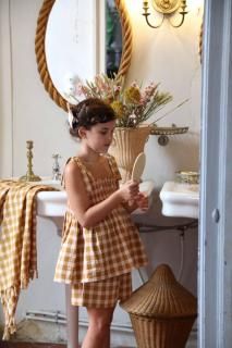 <img class='new_mark_img1' src='https://img.shop-pro.jp/img/new/icons14.gif' style='border:none;display:inline;margin:0px;padding:0px;width:auto;' />BONJOUR DIARY Set - Short Pant (Caramel Honeycomb Check)2025-SS Drop2