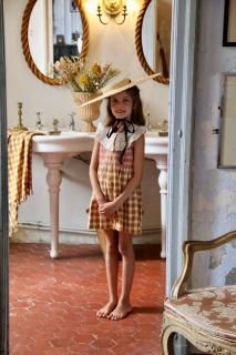 <img class='new_mark_img1' src='https://img.shop-pro.jp/img/new/icons14.gif' style='border:none;display:inline;margin:0px;padding:0px;width:auto;' />BONJOUR DIARY Ibiza top + Hairclip (Caramel Honeycomb Check)2025-SS Drop2