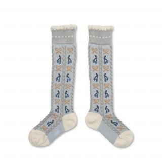 <img class='new_mark_img1' src='https://img.shop-pro.jp/img/new/icons14.gif' style='border:none;display:inline;margin:0px;padding:0px;width:auto;' />CollegienCerise Jacquard Cherries and Bows Knee-high Socks - Gris Perle