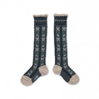 <img class='new_mark_img1' src='https://img.shop-pro.jp/img/new/icons14.gif' style='border:none;display:inline;margin:0px;padding:0px;width:auto;' />CollegienCerise Jacquard Cherries and Bows Knee-high Socks - Pierre de Volvic
