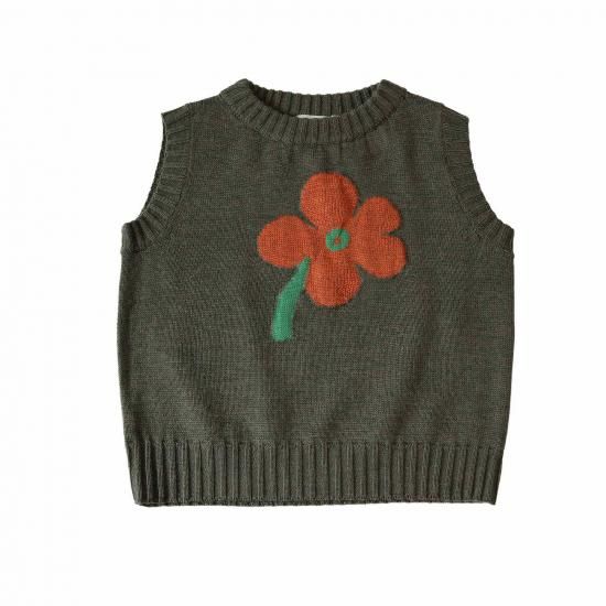 Knit planet「Floret Vest - Wood Green」- ny-vind (ニュヴィン）