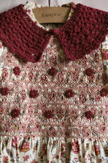 BONJOUR DIARY 「Handsmock Blouse With Removable Crochet