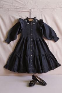 bonjour diary denim ワンピース 2-3y Bonjour diary IBIZA LONG DRESS (DENIM) - SEN_TO_SENCE