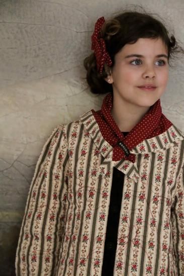 BONJOUR DIARY 「Dress Coat & Scarf (Tapestry Khaki Stripe Print