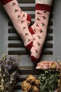 <img class='new_mark_img1' src='https://img.shop-pro.jp/img/new/icons14.gif' style='border:none;display:inline;margin:0px;padding:0px;width:auto;' />BONJOUR DIARY Farandoles Socks With Matching Hair Knot (Red/Pink)2025-AW