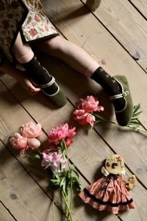 <img class='new_mark_img1' src='https://img.shop-pro.jp/img/new/icons14.gif' style='border:none;display:inline;margin:0px;padding:0px;width:auto;' />BONJOUR DIARY Farandoles Socks With Matching Hair Knot (Pink/Black)2025-AW
