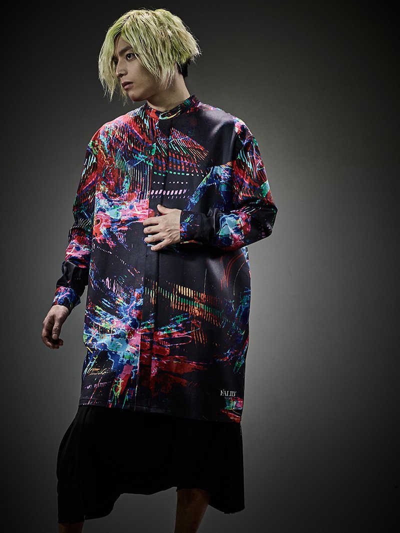 2019 WINTER SIDE ZIP GRAPHIC LONG SHIRTS (RAINBOW)