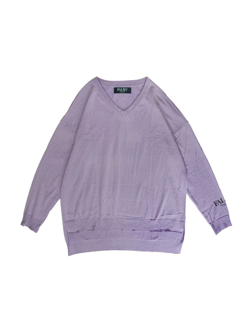 2021 SPRING V-NECK RELAX KNIT (LIGHTPURPLE)