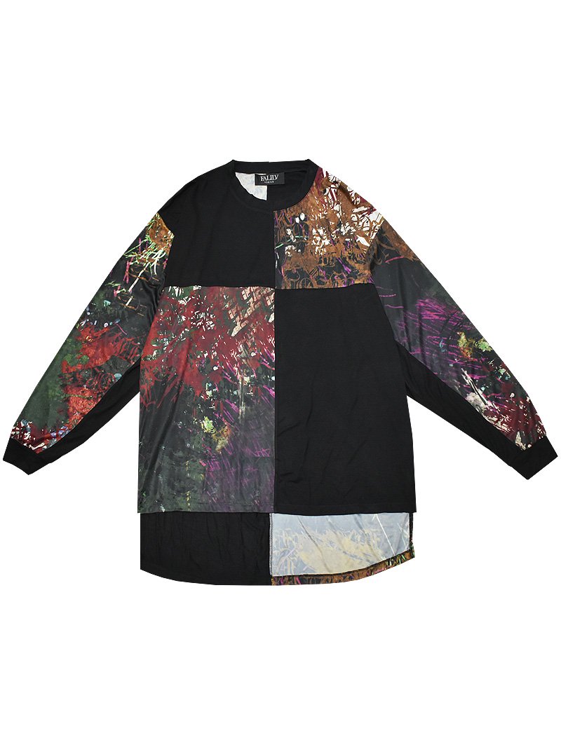 2022 SPRING RELAXED SWITCH LS TEE (PAINTWALL-BLK)