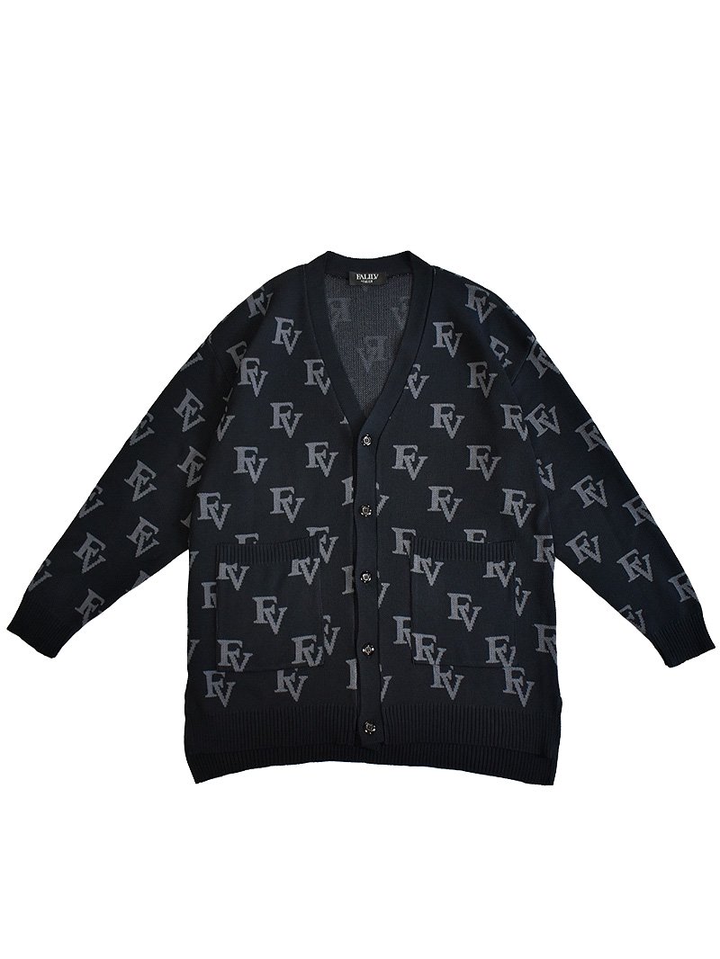 2022 AUTUMN FV MONOGRAM RELAXED CARDIGAN (BLK)