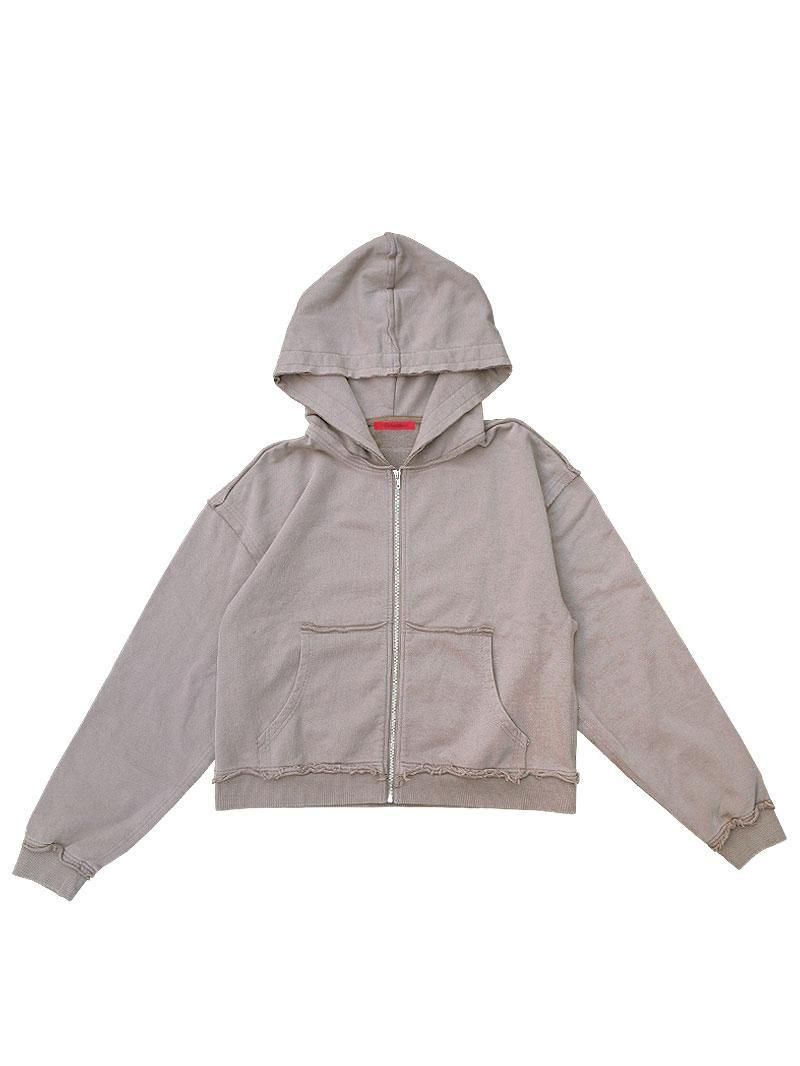 2025 SUMMER TWIG of FALILV ACID WASH ZIP HOODIE (MOCHA)