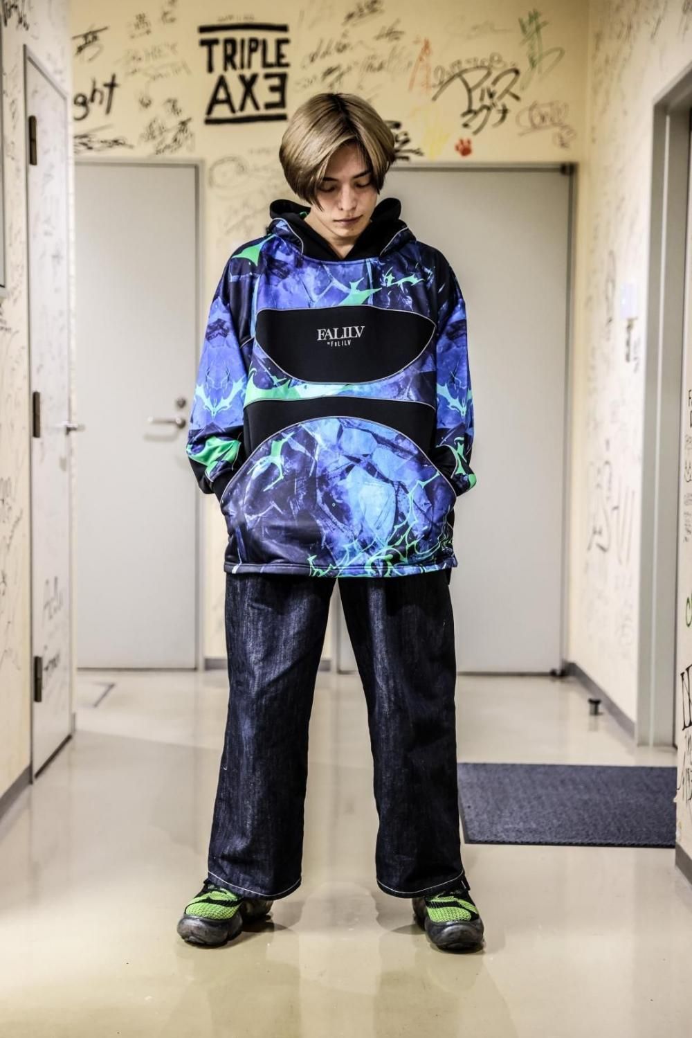 2025 WINTER Vol.2 PIPING WIDE PULLHOODIE (GREEN) - FALILV by