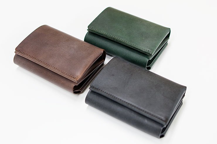【色: ダークグリーン】FABRIK 財布 三つ折り財布 ファブリック しっかり