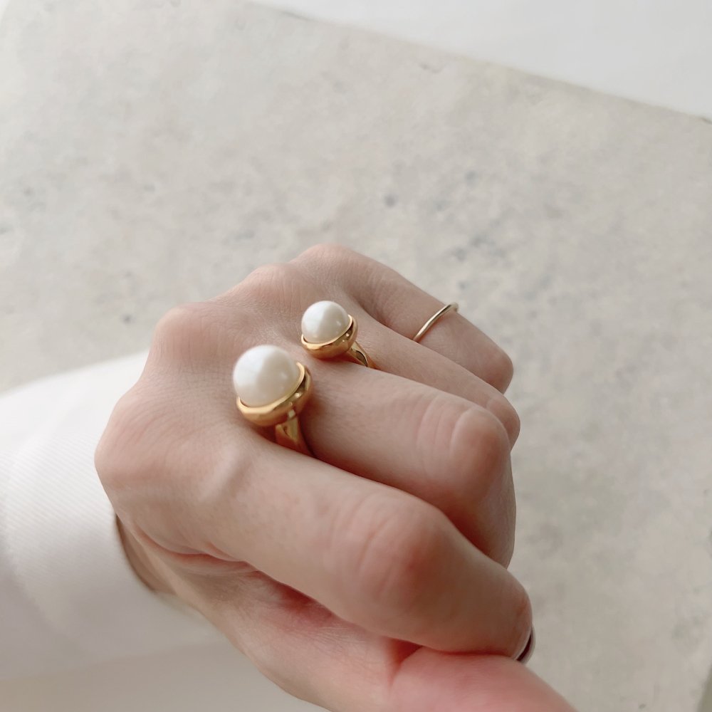 チエコプラスCHIEKO +pearl combination ring † gold - リング