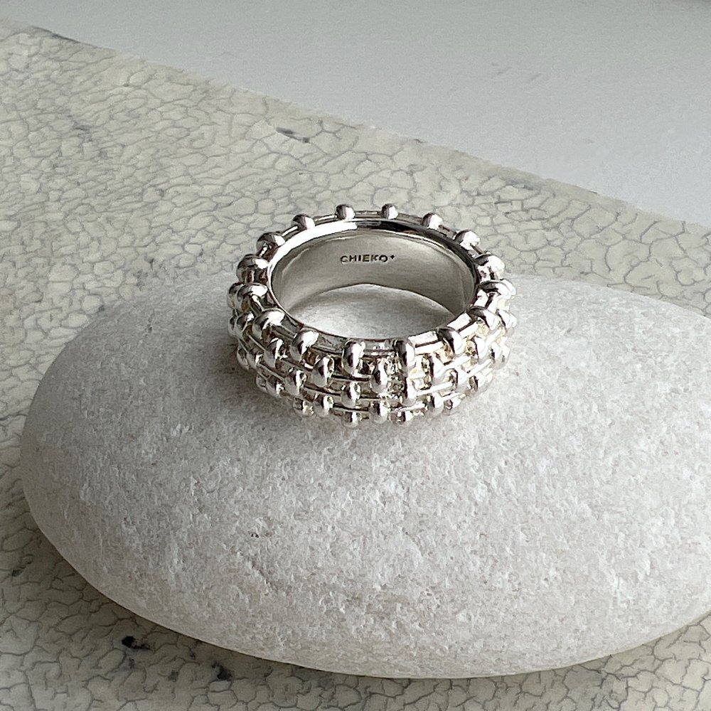 tweed ring † silver - CHIEKO+