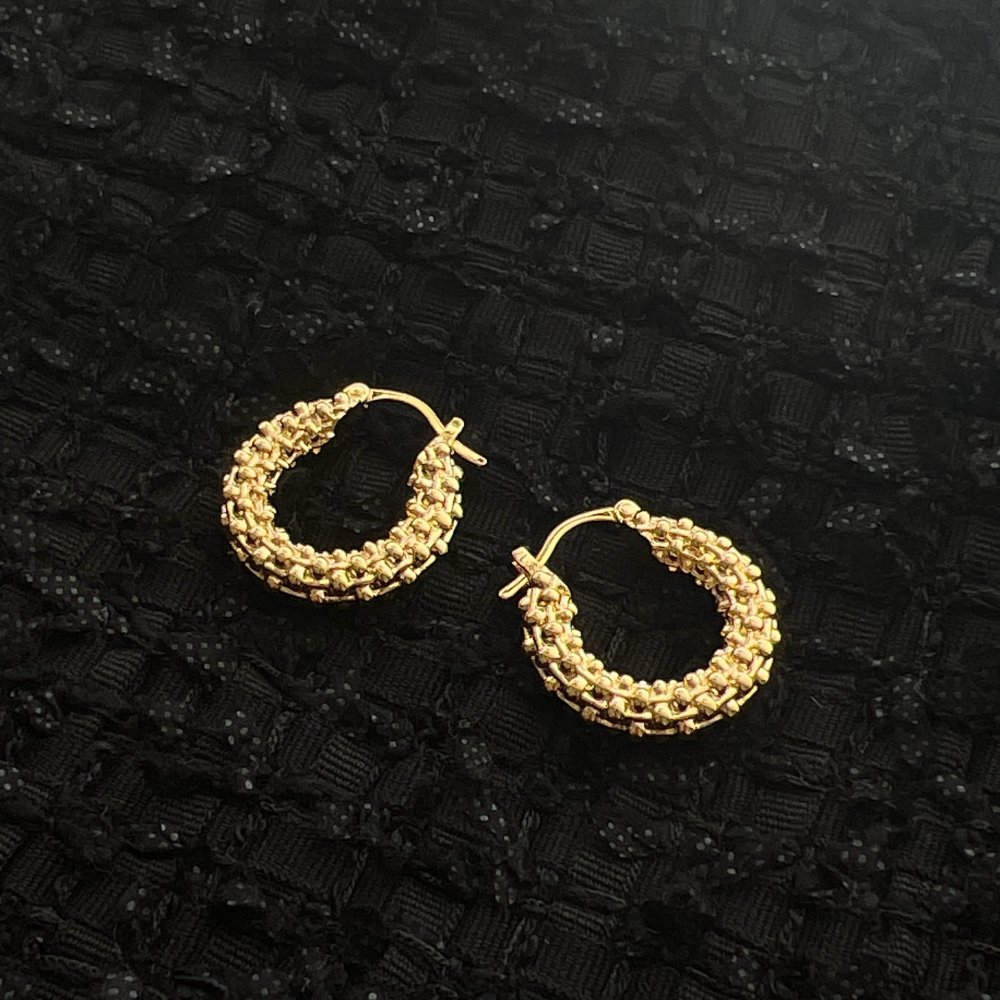 tweed pierce/earring † gold