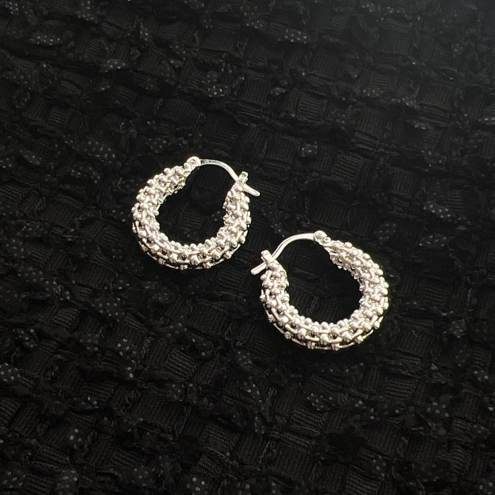 tweed pierce/earring † silver