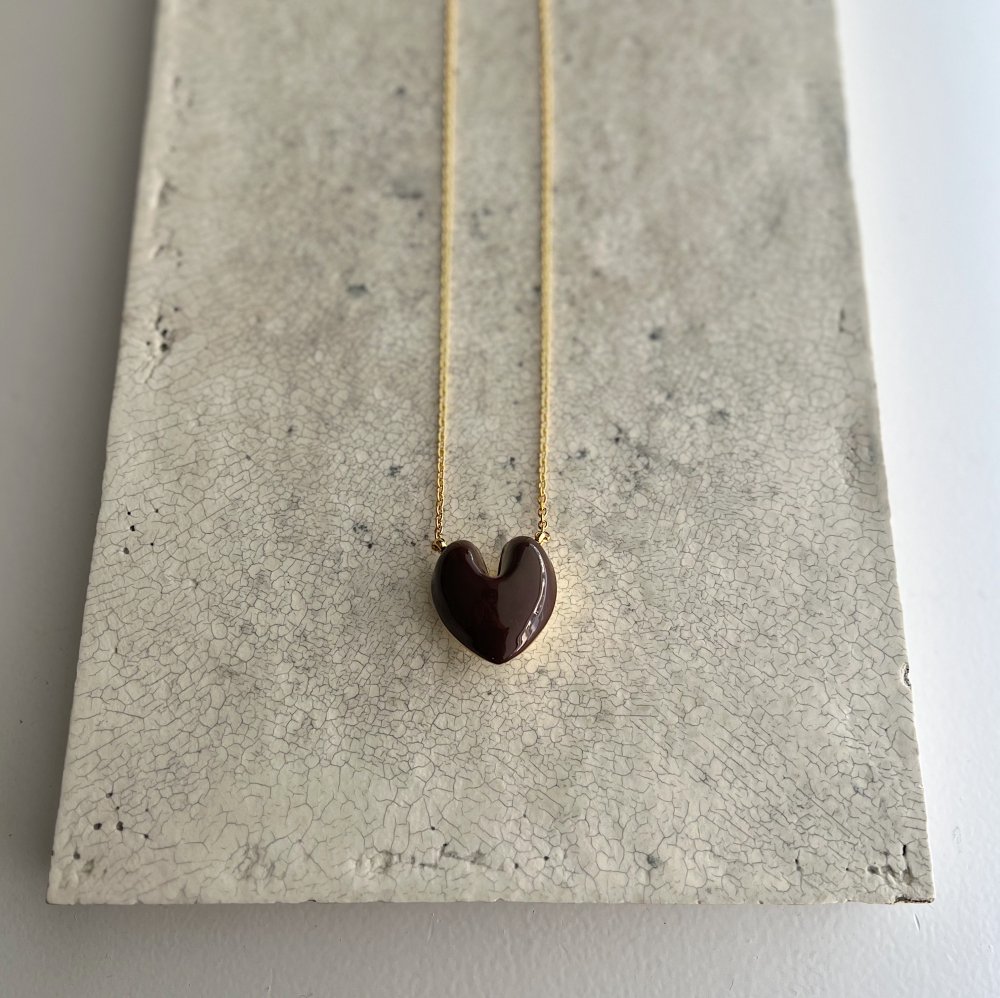heart necklace  chocolat