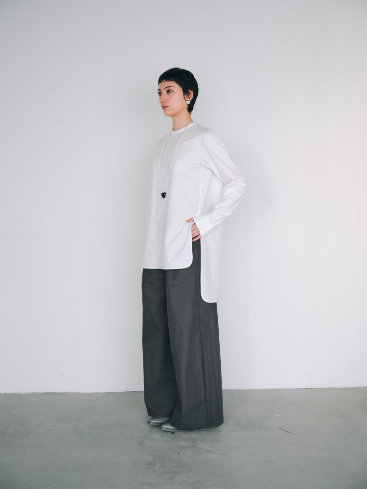 色グレーCHIEKO + cottonsilk dress shirt