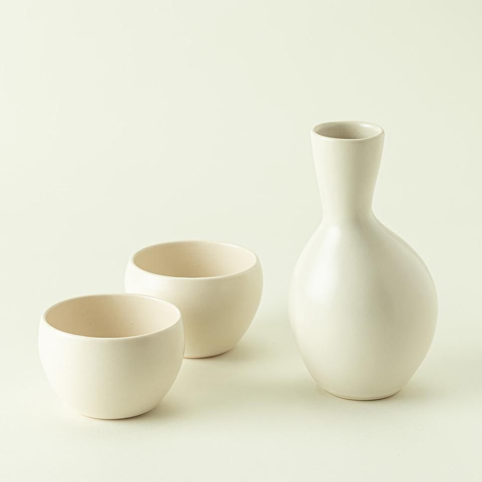 山田光　走泥社　白青磁　茶器揃　煎茶器　7点 山田光本人作 門工房 白釉艶消茶器揃 共箱・栞付 未使用品 走泥
