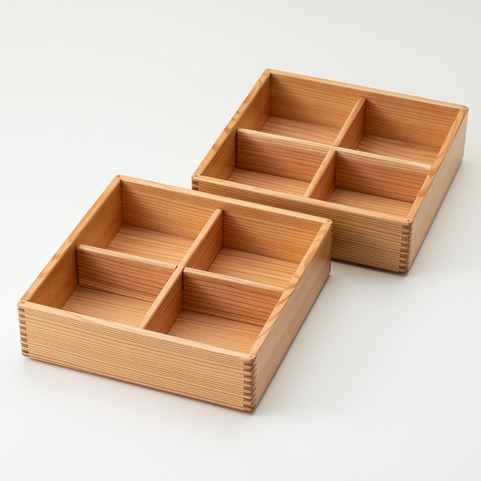 黒木クラフト工房・みやざき杉の二段重（6寸）｜低座の椅子と暮らしの