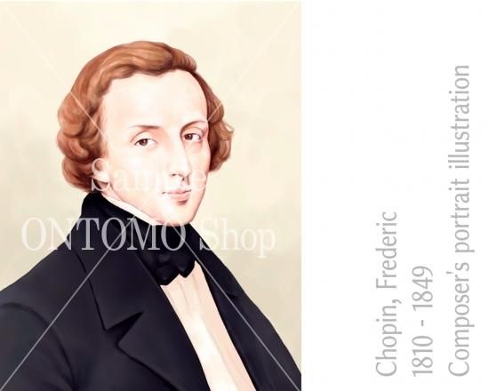 イラストデータ 作曲家の肖像画イラスト 作曲家の肖像画イラスト ショパン