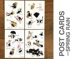 クラシックキャット四季ポストカードセット 【冬】（4枚入り）