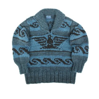 Indigo Dye Pullover Cowichan Sweater