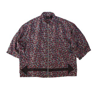 Hand Dye Custom made Two Way Floral Pattern Zip Shirt