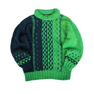 Over Dye High Neck Pattern Sweater