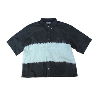 Hand Dye Custom made Stripe Wide BD Shirt_Shibori