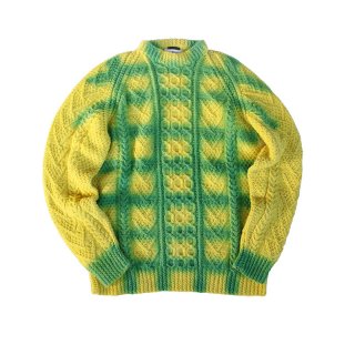 Hand Dye Fisherman Sweater_Check Pattern