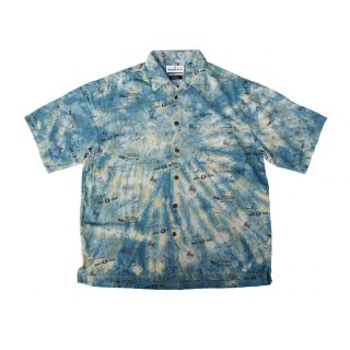 Aizome Shibori Pattern S/S Silk Shirt