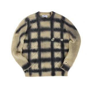 Hand Dye Custom made Check Pattern Sweater